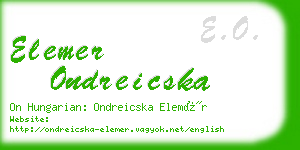 elemer ondreicska business card